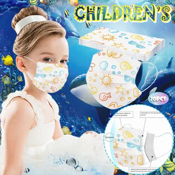 

Children's Cartoon Printed Disposable Face Shield Cloth Breathable Face Mask Windproof Mouth Mask Washable Face Shield Masque