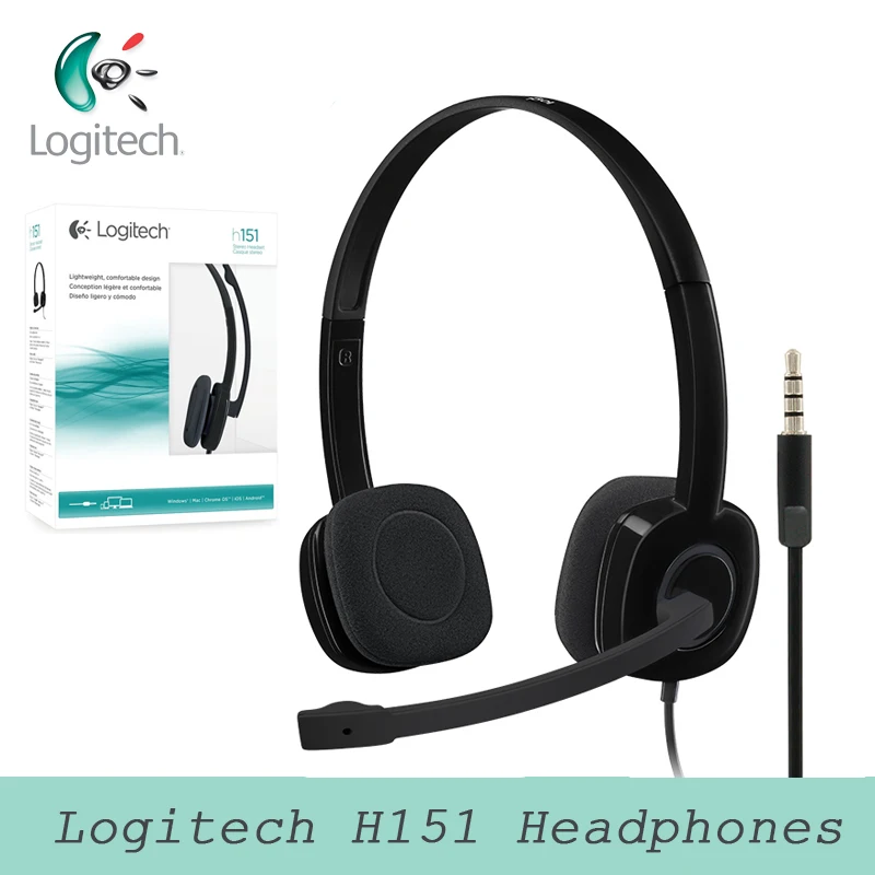 Стереонаушники logitech H151 с несколькими устройствами и встроенным управлением 1,8 м для аудио 3,5 мм