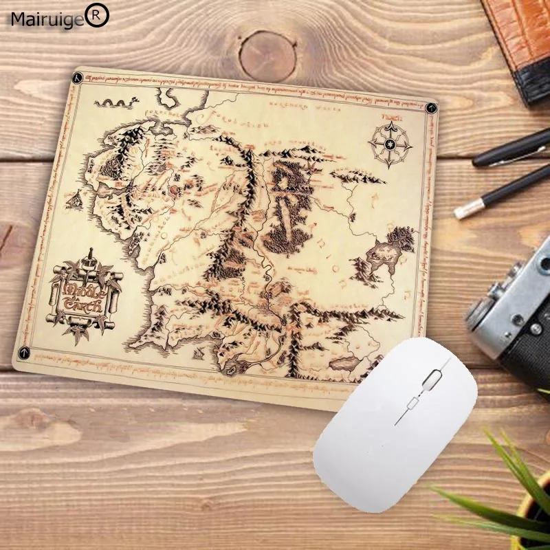 Laumans Movie The Lord of The Rings Map Computer Mouse Pad Mousepads Decorate Your Desk Non-Skid Rubber Pad 18x22cm 20x25cm - Цвет: 22X18CM