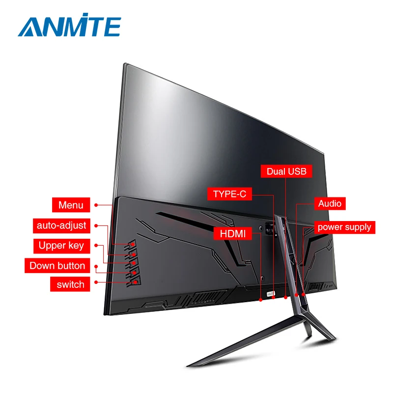 Anmite 27 inch 75hz HDR Curved FHD [1920 x 1080] Gaming Monitor PC usb Type-c HDMI Ultra-thin USB-C screen Display