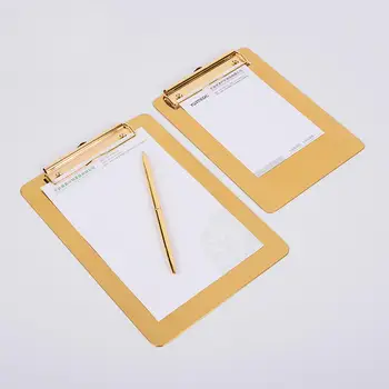 

Multifunction Gold Color Stainless Steel Menu File Holder Board For Writing