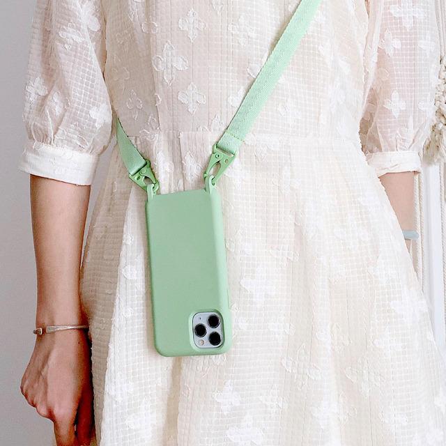 Color Crossbody Cord Strap Phone Case for iPhone 12 11 Pro Max XR XS Max X 7 8 Plus Lanyard Necklace Rope Skin Feel Cases