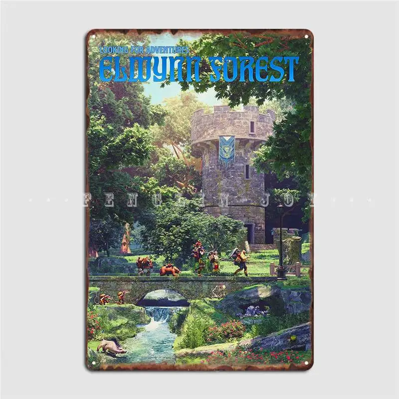 

Elwynn лесной новый металлический знак, настенный плакат в виде пещеры, дизайнерский оловянный плакат