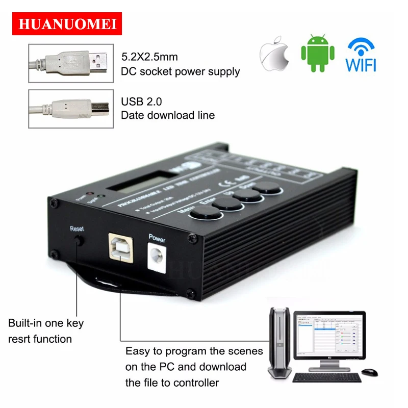 WiFi TC420 Программируемый Светодиодный регулятор времени аквариум Таймер для освещения диммер rgb свет таймер 12 В 24 В, Макс 4А* 5 каналов, USB кабель