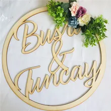 Персонализированные Жених невесты деревянная Свадебная табличка на заказ имя цветок зеленый завод свадебный подарок романтическое деревянное название вечерние украшения