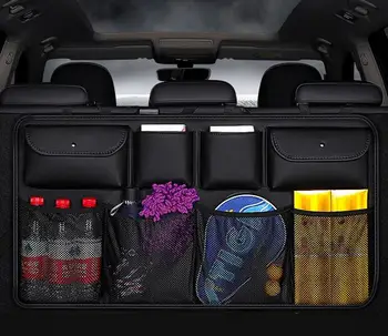 

Universal Car Net Trunk Organizer Adjustable Backseat Storage Bag Drink Holder Multi-use Oxford Automobile Seat Back Organizers