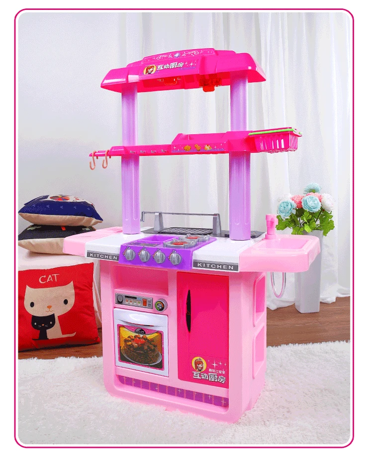 Игровой домик, модель повара для девочек, кухонные принадлежности, Северная Америка, детская игрушка для приготовления пищи, детский набор с провинции Гуандун, маленький