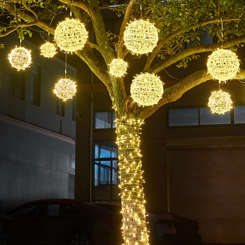 rester tryllekunstner miljøforkæmper LED 20CM Outdoor Rattan Ball Fairy Garden String Lights 2022 Christmas  Trees Hanging Garland Lights for Party Wedding Xmas Decor|LED String| -  AliExpress
