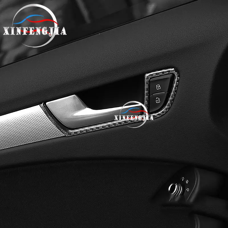 Для Audi A5 A4 B8 09-16 4 шт. карбоновая внутренняя дверная ручка рамка накладка