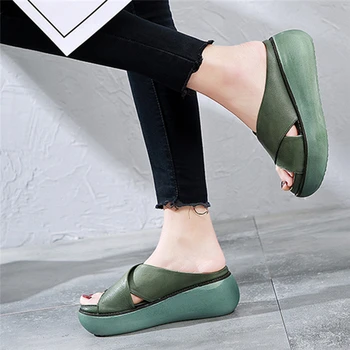 

Women Summer Open Toe Wedges Slippers Beach Walk Shoes Casual Women Fish Mouth Platform Slope Sandal