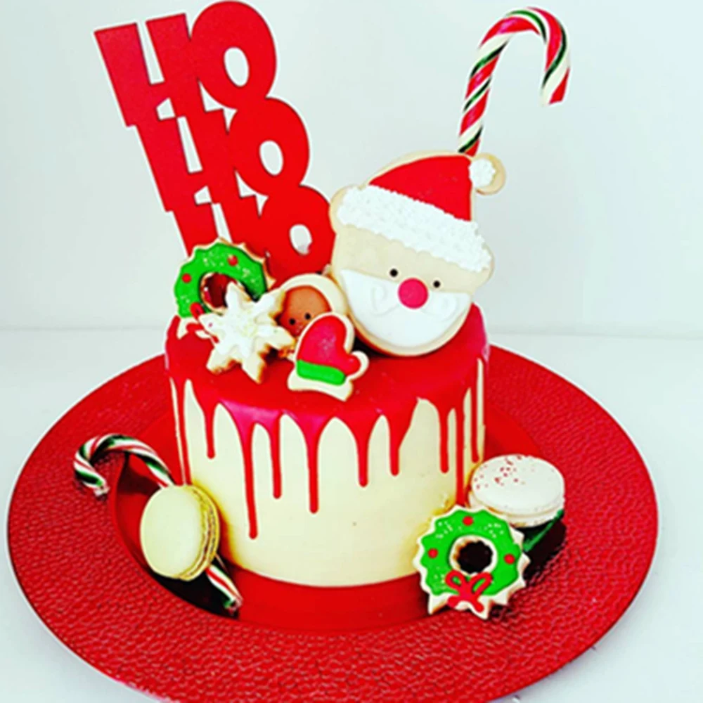 Новогодний Рождественский акриловый Топпер для торта Рождественская елка Снеговик кекс Топпер для Рождественского украшения для торта для вечеринки - Цвет: style5