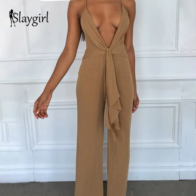 Slaygirl,, глубокий v-образный вырез, с запахом, сетчатый, длинный комбинезон, женский, s, комбинезон, сексуальный, Комбинезоны для женщин, на тонких лямках, летние комбинезоны