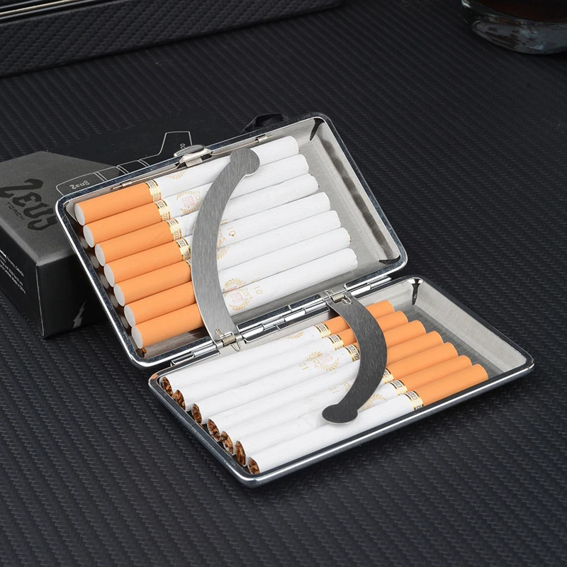 Metal Cigarette Case - Women's and Men's, Portable Double Sided Spring  Clip, Holds 10 Cigarettes 100mm, Suitable for Self-Sealed Cigarettes  (Vntage