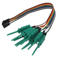 10 pin DuPont головка тестовый крюк плоский тестовый крюк зажим тестовый крючок логический анализатор крюк зеленый