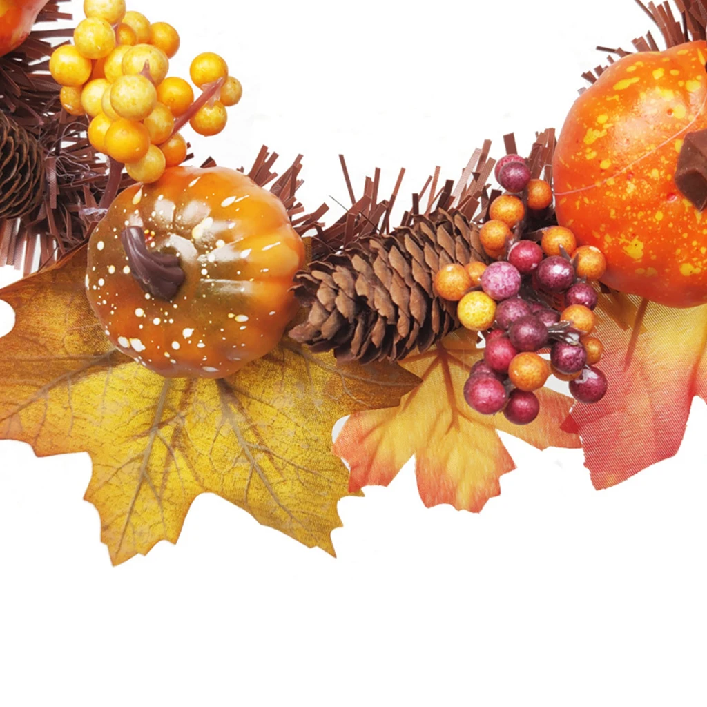 Осенний искусственный венок тыква/хлопок/сосновый конус гирлянда рождественское благодарение домашний Декор дверной Настенный декор