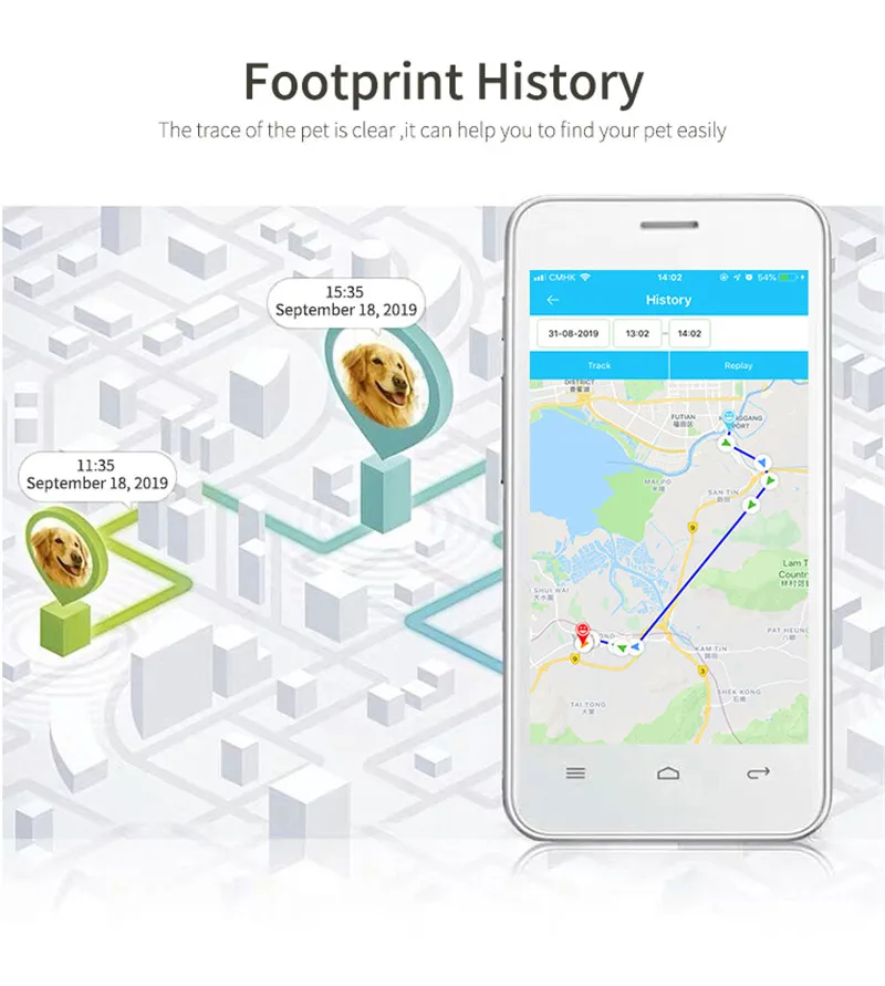 Расположение питомца водонепроницаемый ошейник для питомца gps GSM GPRS трекер для питомца в режиме реального времени локатор для собак бесплатное приложение трековое устройство сигнализации