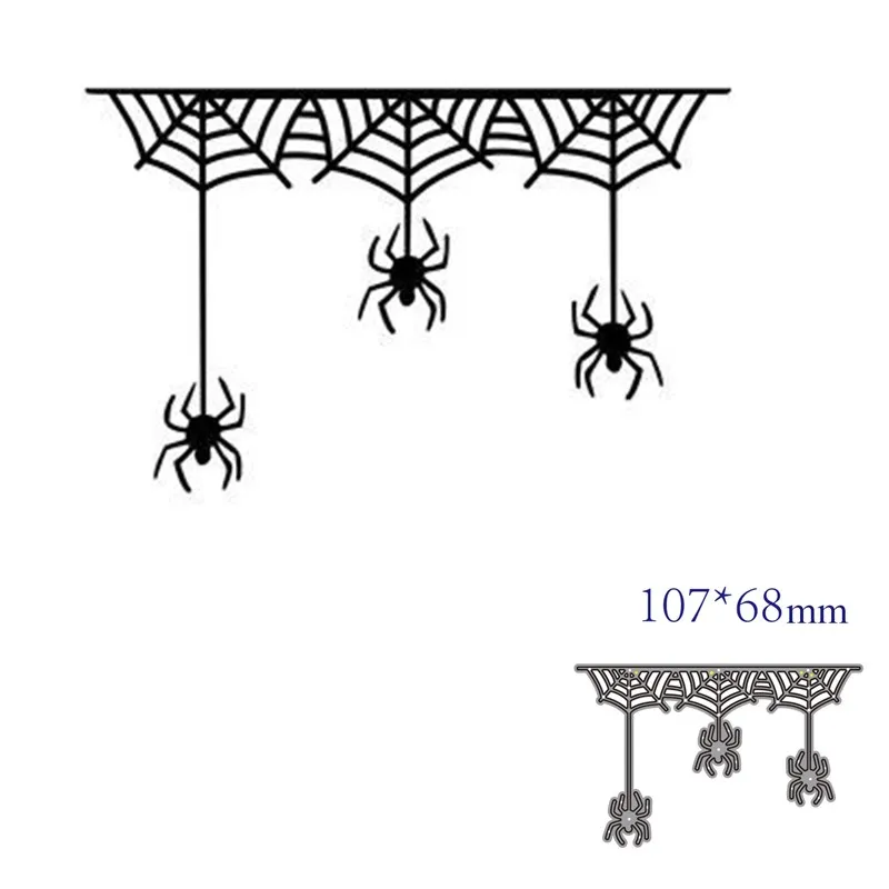 Troqueles de corte de metal, plantilla de corte, decoración de araña de Halloween, recortes, molde artesanal para corte de papel, plantillas para perforar con cuchillas