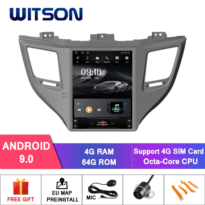 WITSON Android 9 0 Тесла стиль для HYUNDAI TUCSON 2015 4 Гб 64 GPS навигация Авто Стерео вертикальный