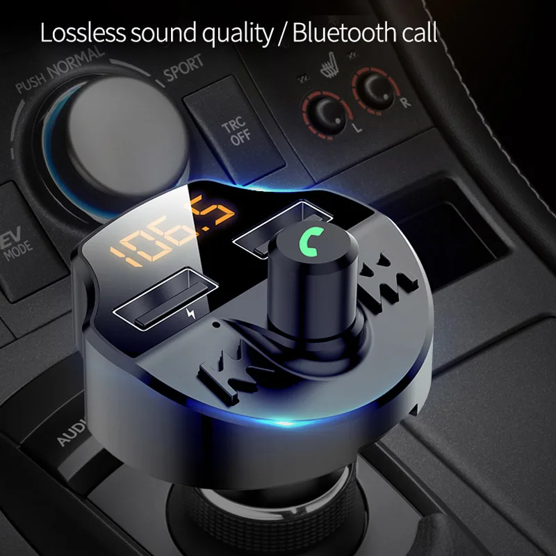 JaJaBor fm-передатчик Bluetooth 5,0 Handsfree Bluetooth автомобильный комплект стерео A2DP воспроизведение музыки Поддержка TF карта U воспроизведение диска
