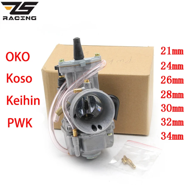 ZS Racing 2T 4T Universal Keihin PWK OKO Motorcycle Carburetor Carburador 21  24 26 28 30