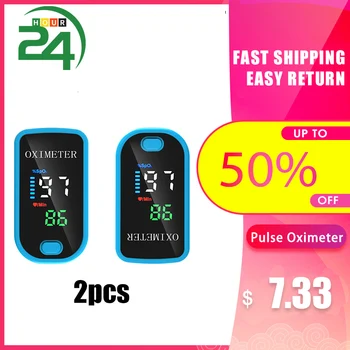 

2PCS Fingertip Portable Finger Oximeter SPO2 Pulse Rate Measurement Auto Power Off Within 5s Tonometer Pulse Oximeter