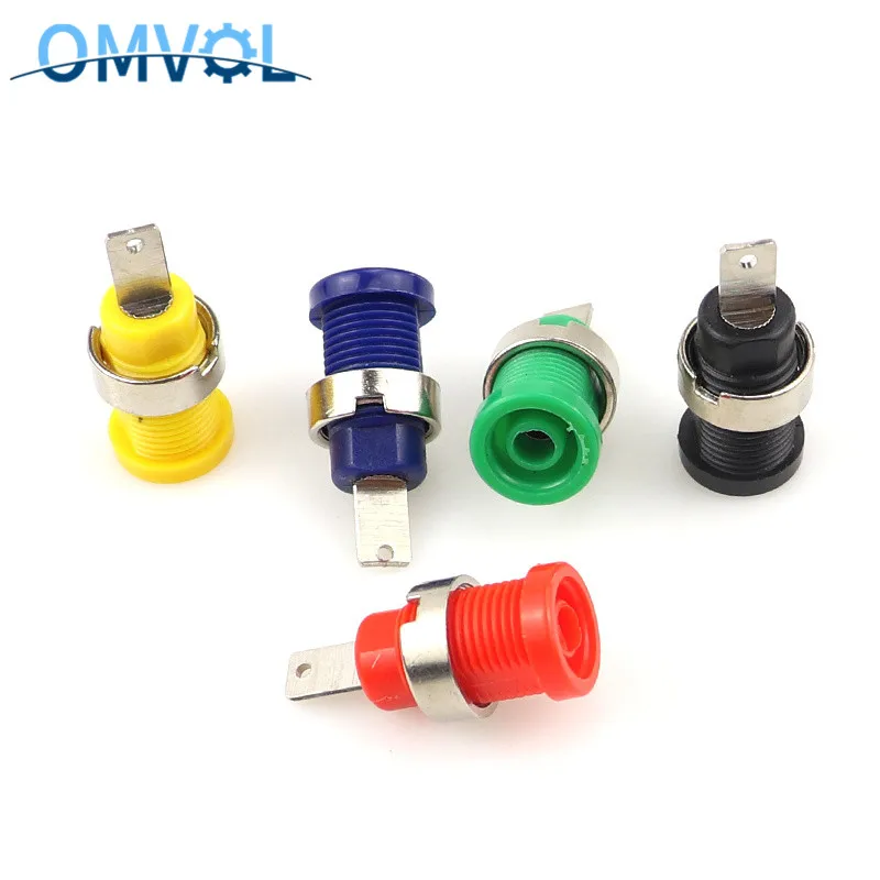 2Pcs 4mm Dual Banana Female Jack Binding Post Panel Mount Connector