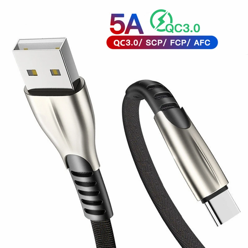 Кабель USB Type C 5A для быстрой зарядки 4 0 3 шнур с суперзарядкой типа и передачи