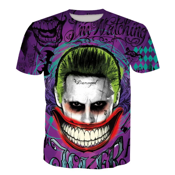 New Clown European and American Trend Digital Printing Short-sleeved T-shirt Male |