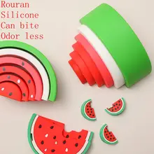 

DIY Children's Silicone Rainbow Toy Creative Rainbow Stacked Balance Blocks Baby Toy Montessori Educational Toys For Children