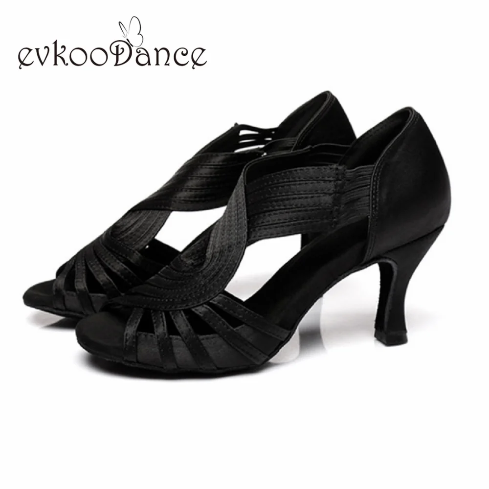 Zapatos De Baile Latino Mujer красный/черный/коричневый атласная танцевальная обувь, высота каблука 6/7 см Размеры свяжитесь с нами на возраст от 4 до 12 лет для Для женщин профессиональный NL339