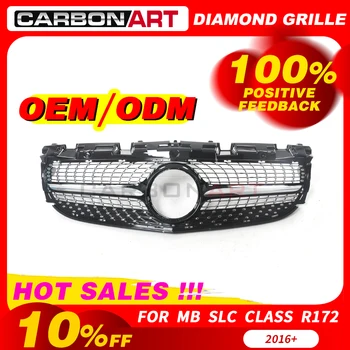 

Chrome glossy black diamond racing grille for SLC class R172 without emblem 2016+