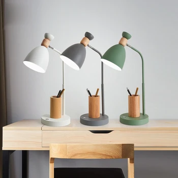 

Nordic modern macarons reading table lamp can be placed pen holder office dormitory E27 work table lamp