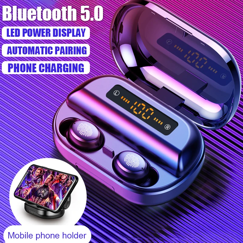 

New V11 TWS Touch Control TWS Bluetooth Earphones 5.0 Wireless Earbuds 9D Stereo Headset With Charger Box 4000 mAh Power Bank