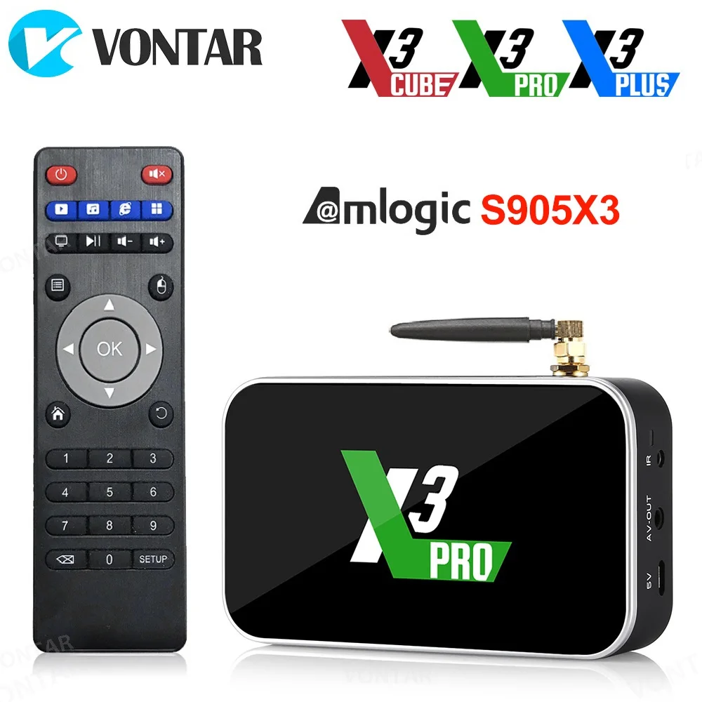 X3 Pro Android 9.0 TV Box Amlogic S905X3 X3 Plus DDR4 4GB 32GB 64GB 2.4G/5G WiFi 1000M BT 4.2 4K HD