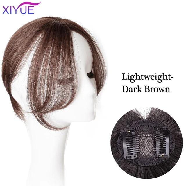 Black/Light Brown Clip In Hair Bangs Hairpiece Accessories Synthetic Fake Bangs Clip In Hair Extensions Clip In Hair Pieces G1759