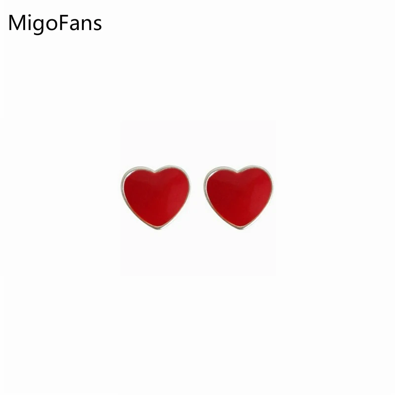 

Fresh Sweet Red Hearts Simple Stud Earrings for Girlfriends