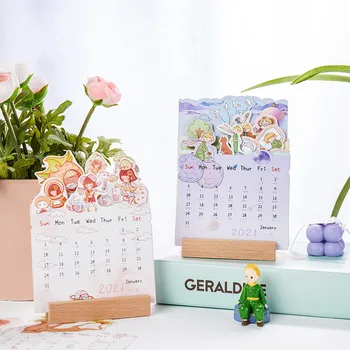 

2021 The Little Prince 3D Desk Calendar Cartoon Girl Desktop Memo Calendars Daily Schedule Planner 2021.1-2021.12