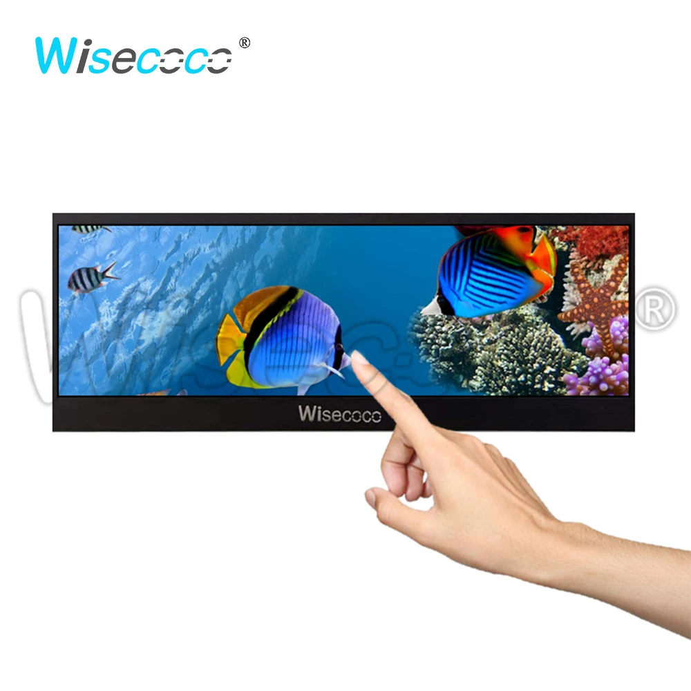 Wisecoco Monitor Portatile 4K Da 14 Pollici 3840*1100 Type-C Usb Allungato Bar 14 "Touch Screen Car Sub-Monitor Console Di Gioco