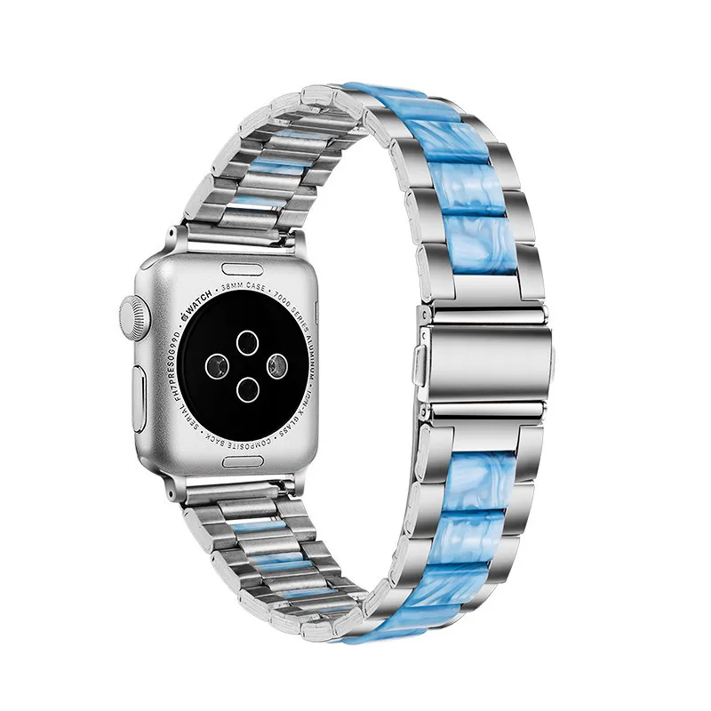 B Нержавеющая сталь ремешок для наручных часов для Apple Watch Series 5/4 44/40 мм имитация Керамика браслет ремешок для наручных часов iWatch, ремешок 3/2, 38, 42 мм, версия - Цвет ремешка: B