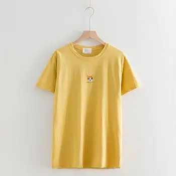 

T-shirt short round neck sleeves students' loose fitting cartoon design fresh thin summer tops for women 2018