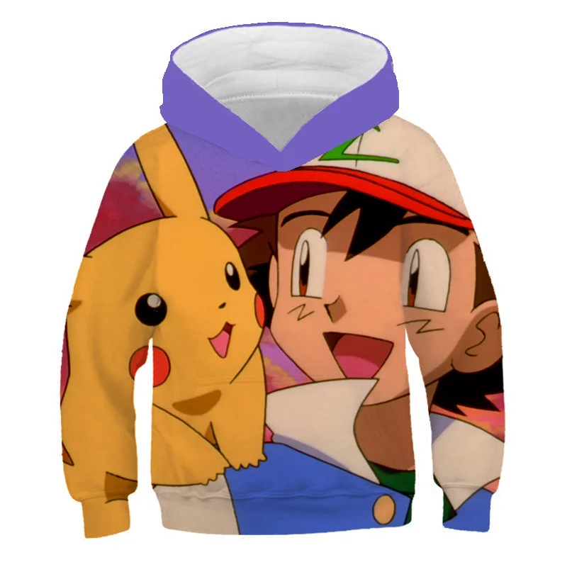 kids' yellowstone t shirts 2022 Baby Boys Pokemon Sweatshirt Cartoon Hoodies For Boy Spring Autumn Tops For Kids Casual Hoodies Children Outwear 4-14 Years what is a youth hoodie