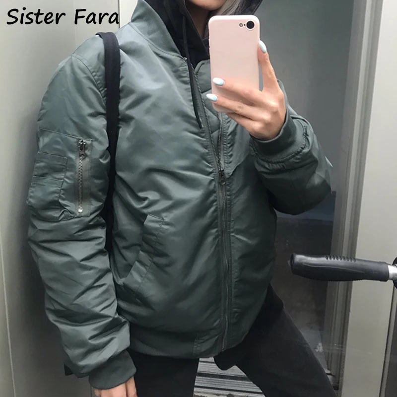 Женская бейсбольная куртка Sister Fara базовая Свободная куртка-бомбер на молнии