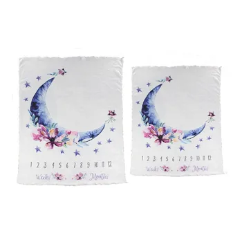 

Baby Month Blanket Photo Background Cloth Infants Wrap Towel Flannel Milestone Photography Blankets