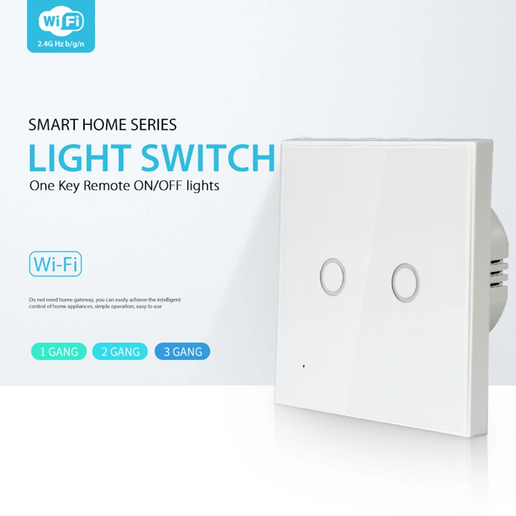 NEO Coolcam Wifi 2 банды настенный светильник переключатель стеклянная панель сенсорный Умный дом выключатель света ЕС стандарт