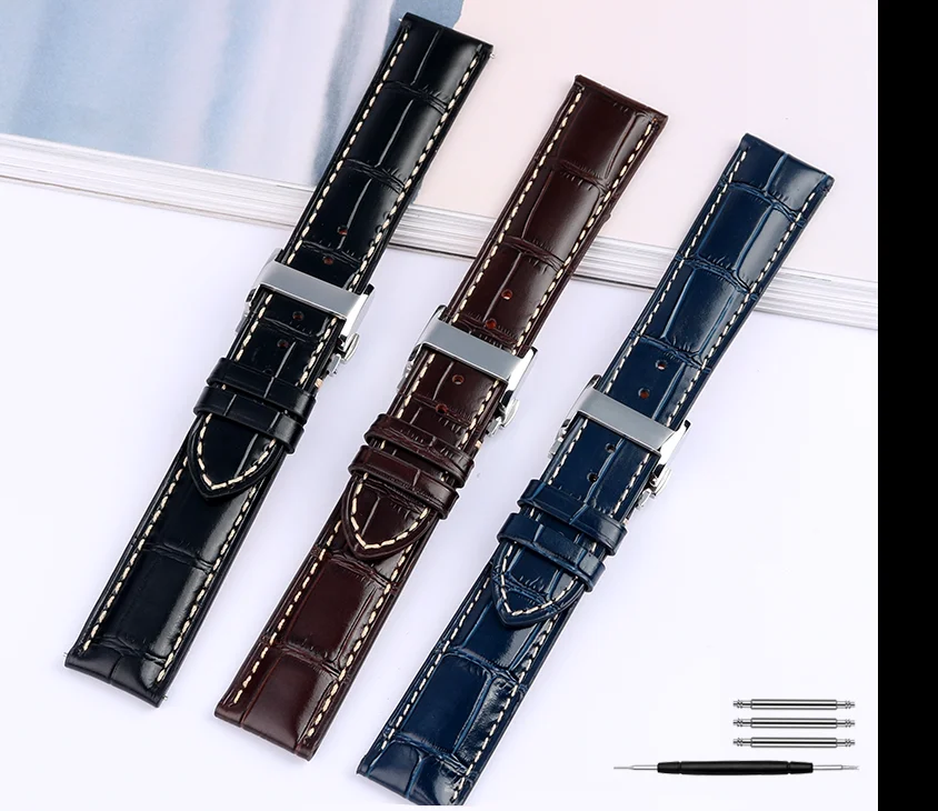 Genuine Leather Watchband Watch Strap For Longines L2 L3 L4 Masters COLLECTION Watch Belt Bracelet Cowhide Strap 19mm 20mm 21mm