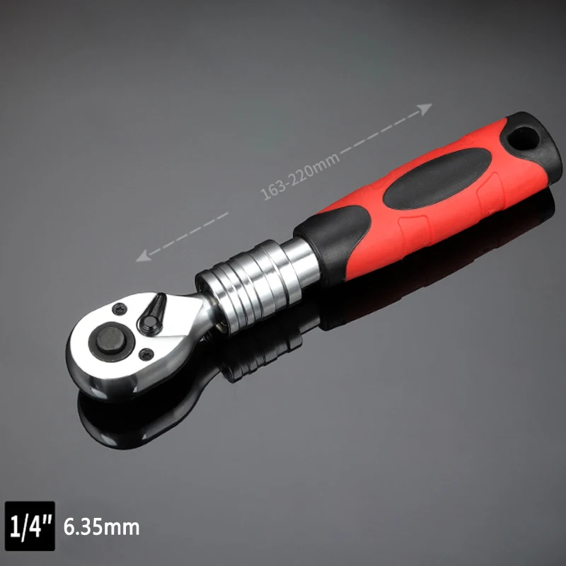 1-4 Inch 1/4, 3/8, 1/" 72 зубца трещотка ручка гаечный ключ Масштабируемые торцевые ключи CR-V Универсальный Телескопический торцевой гаечный ключ инструменты для ремонта авто - Цвет: 1-4 Inch