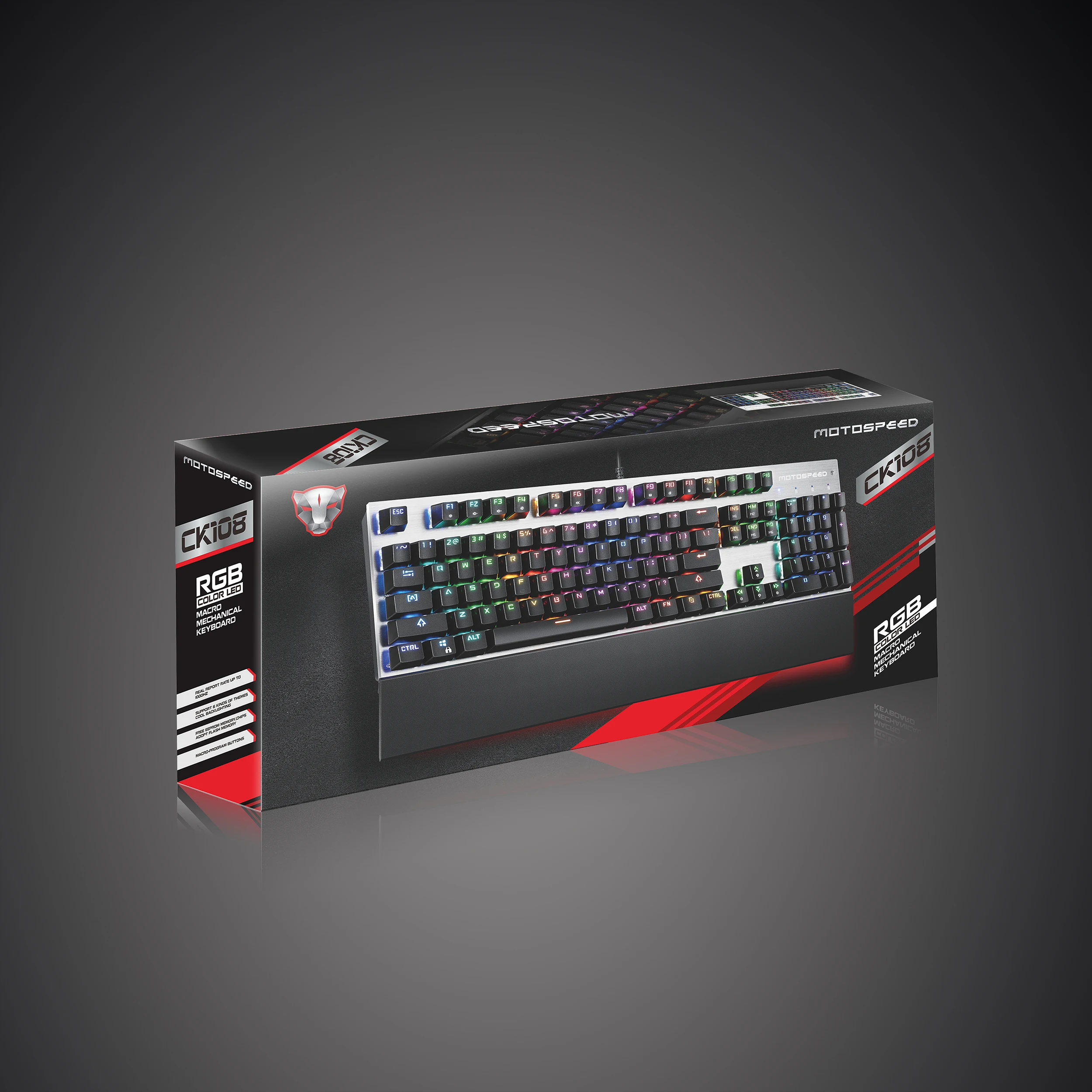 Механическая клавиатура Motospeed CK108 RGB русская переключатель Blue игровая проводная