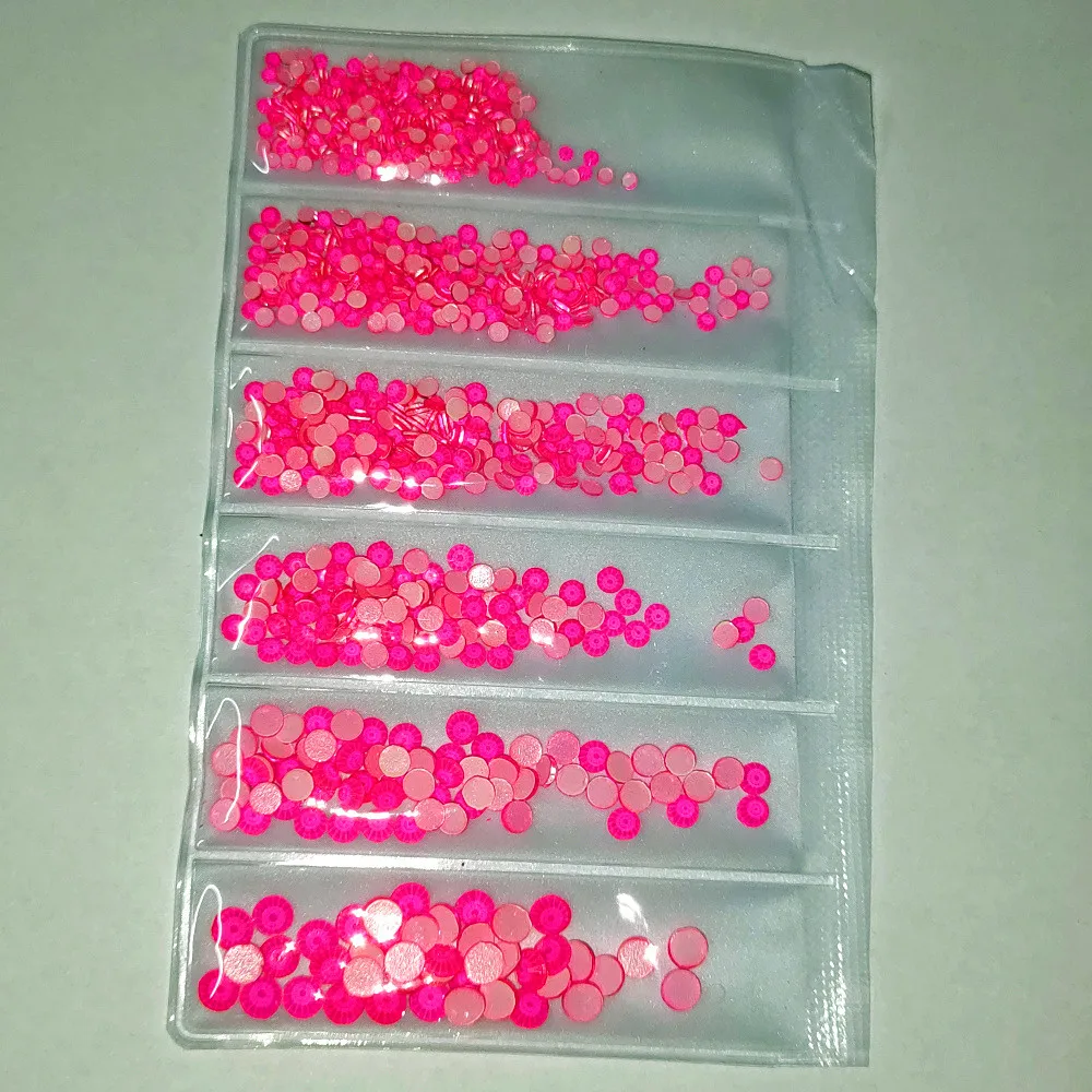 ss6-ss20 Mixed Size Luminous Neon Non Hotfix Rhinestone Flatback Fluorescent Rhinestones Crystal Glue On Flash 3D Nails Art Webbing Fabric & Sewing Supplies