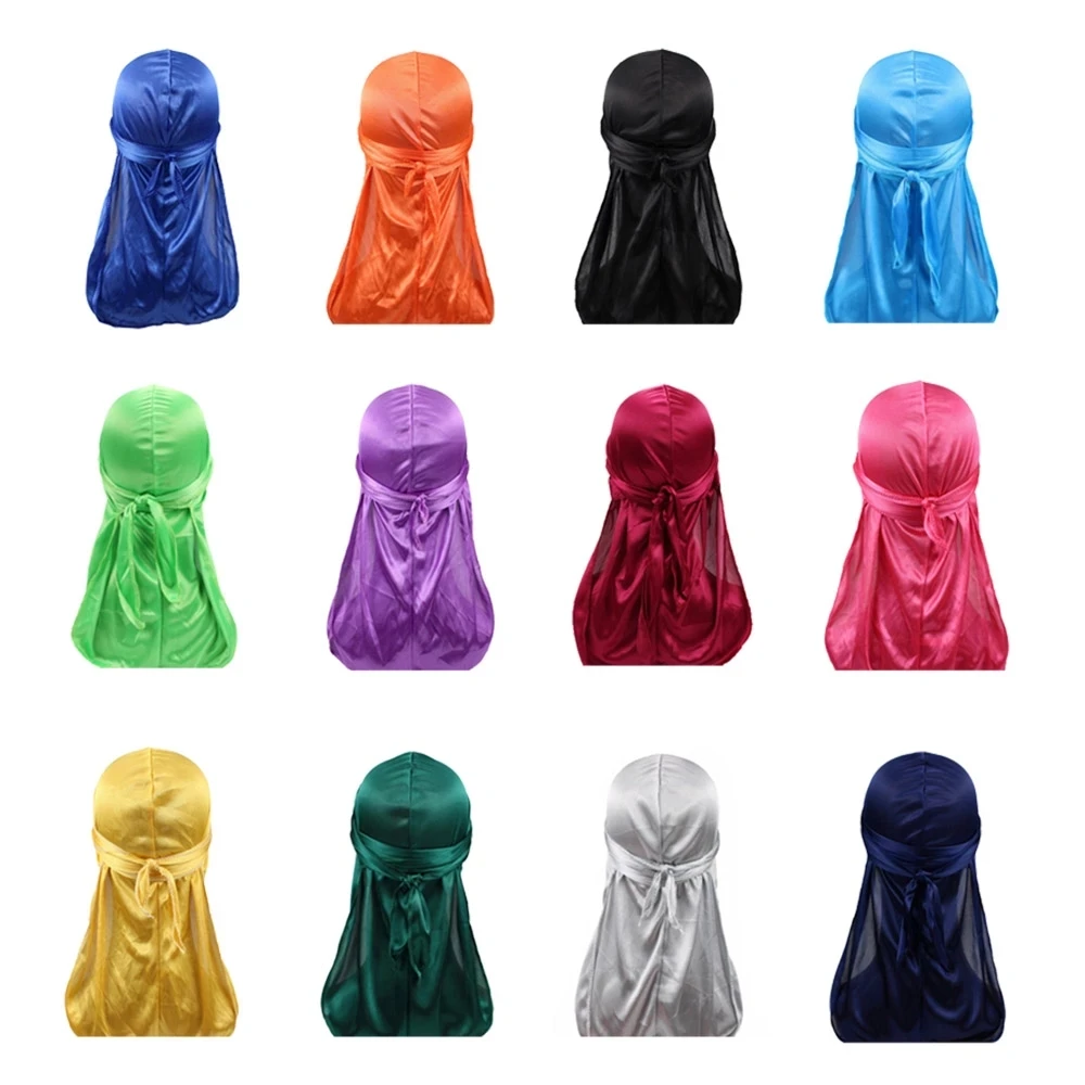 Атласные Мужские аксессуары шапка хип хоп Doo Rag Durag парики тюрбан бандана головной