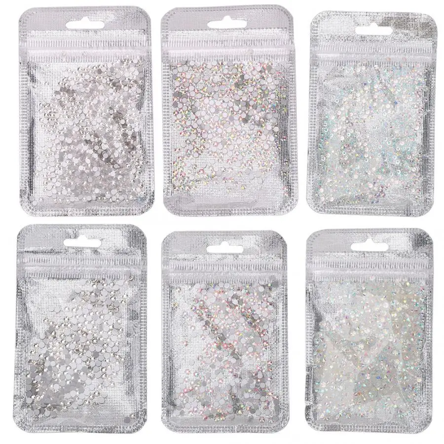 Nail Polish 1000Pcs Nail Art Rhinestones Colorful Flat Bottom Nail Decoration Rhinestones Manicure Tool Rhinestones